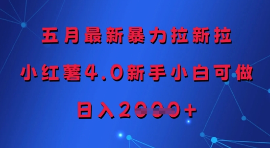 五月最新暴力拉新拉，小红薯4.0新手小白可做，日入多张_中创网,自媒体短视频教学_网创项目_网络创业无忧资源网