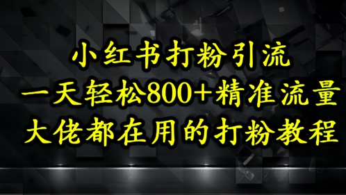 小红书打粉引流，一天轻松500+精准流量，大佬都在用的打粉教程_中创网,自媒体短视频教学_网创项目_网络创业无忧资源网