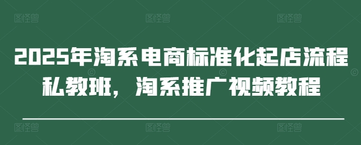 2025年淘系电商标准化起店流程私教班，淘系推广视频教程_中创网,自媒体短视频教学_网创项目_网络创业无忧资源网