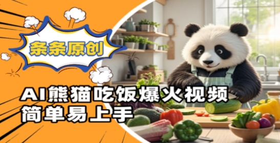 Ai熊猫吃饭爆火视频，条条原创，简单易上手_中创网,自媒体短视频教学_网创项目_网络创业无忧资源网