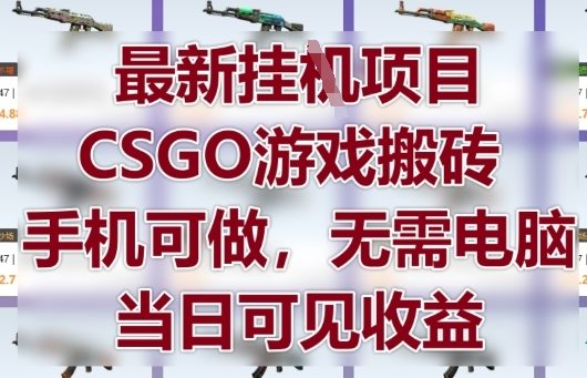 最新挂G项目，CSGO游戏搬砖，手机可做，无需电脑，当日见收益【揭秘】_中创网,自媒体短视频教学_网创项目_网络创业无忧资源网