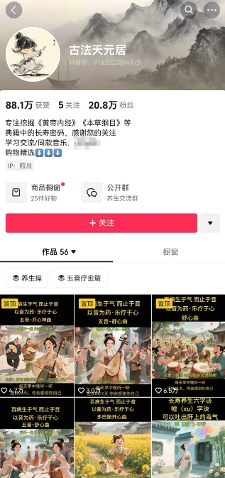古法五音养生教程，五音疗愈的视频的制作方法，2-4小时就能学会，作者10天涨粉10W_中创网,自媒体短视频教学_网创项目_网络创业无忧资源网