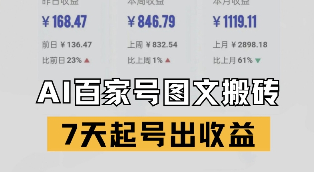 百家号搬砖新玩法，AI一键仿写爆文，7天起号出收益_中创网,自媒体短视频教学_网创项目_网络创业无忧资源网