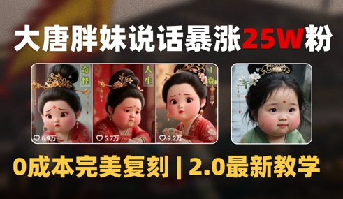 AI大唐胖贵妃说话2.0，40条视频暴涨40w粉，附独家变现攻略_中创网,自媒体短视频教学_网创项目_网络创业无忧资源网