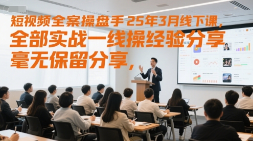 短视频全案操盘手25年3月线下课，全部实战一线操盘手经验分享，毫无保留分享，全是干货_中创网,自媒体短视频教学_网创项目_网络创业无忧资源网
