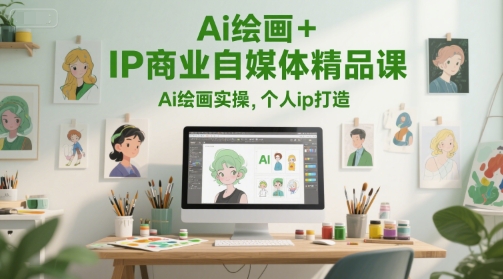 Ai绘画+IP商业自媒体精品课，Ai绘画实操，个人ip打造_中创网,自媒体短视频教学_网创项目_网络创业无忧资源网