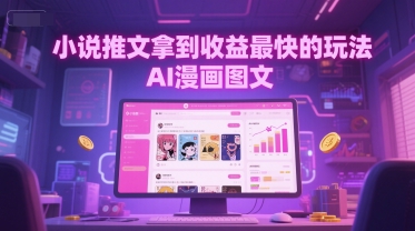 小说推文拿到收益最快的玩法，AI漫画图文_中创网,自媒体短视频教学_网创项目_网络创业无忧资源网