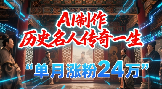 暴力起号！用AI制作历史名人传奇一生，单月涨粉24W，涨粉+变现赛道黑马来了_中创网,自媒体短视频教学_网创项目_网络创业无忧资源网