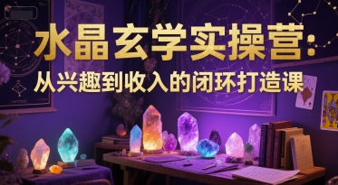 水晶玄学实操营：从兴趣到收入的闭环打造课_中创网,自媒体短视频教学_网创项目_网络创业无忧资源网