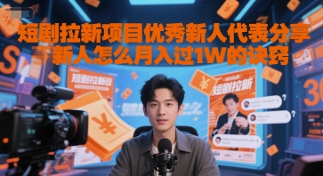 短剧拉新项目优秀新人代表分享新人怎么月入过1W的诀窍_中创网,自媒体短视频教学_网创项目_网络创业无忧资源网