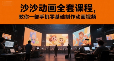 沙沙动画全套课程，教你一部手机零基础制作动画视频_中创网,自媒体短视频教学_网创项目_网络创业无忧资源网