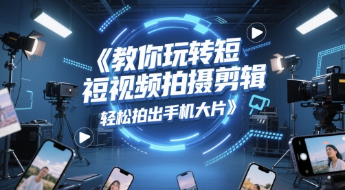教你玩转短视频拍摄剪辑，轻松拍出手机大片_中创网,自媒体短视频教学_网创项目_网络创业无忧资源网