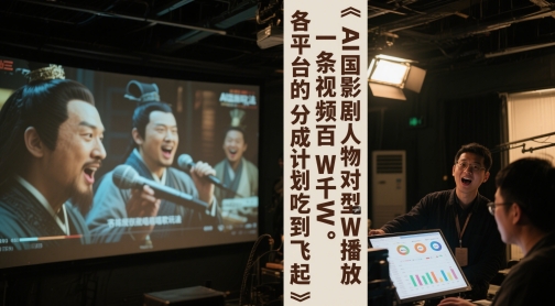 AI三国影视剧人物对口型唱歌玩法，一条视频百W千W播放，各平台的分成计划吃到飞起_中创网,自媒体短视频教学_网创项目_网络创业无忧资源网