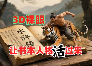 书本人物裸眼3D视频，新的玩法，流量超猛，保姆级教程_中创网,自媒体短视频教学_网创项目_网络创业无忧资源网