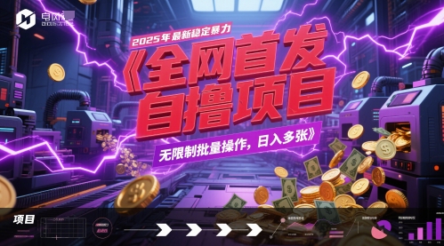 全网首发，2025年最新稳定暴力全自动自撸项目，无限制批量操作，日入多张【揭秘】_中创网,自媒体短视频教学_网创项目_网络创业无忧资源网