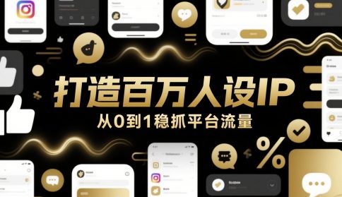打造百万人设IP，从0到1稳抓平台流量_中创网,自媒体短视频教学_网创项目_网络创业无忧资源网