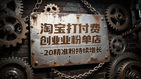 淘宝打付费创业粉单店每天稳定10-20精准粉持续增长【揭秘】_中创网,自媒体短视频教学_网创项目_网络创业无忧资源网