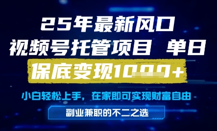 25年最新风口，视频号托管项目，单日保底变现1k+，手把手教学【揭秘】_中创网,自媒体短视频教学_网创项目_网络创业无忧资源网