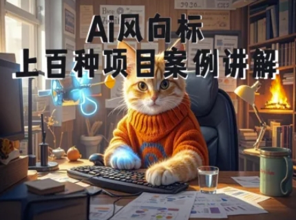 Ai风向标-附100种项目案例玩法-0基础小白到大神ai视频商业应用教学_中创网,自媒体短视频教学_网创项目_网络创业无忧资源网
